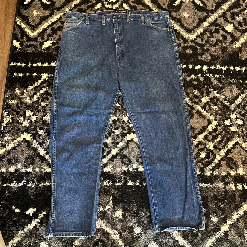 Wrangler FR Flame Resistant Blue Denim Work Jeans Sz 46/32